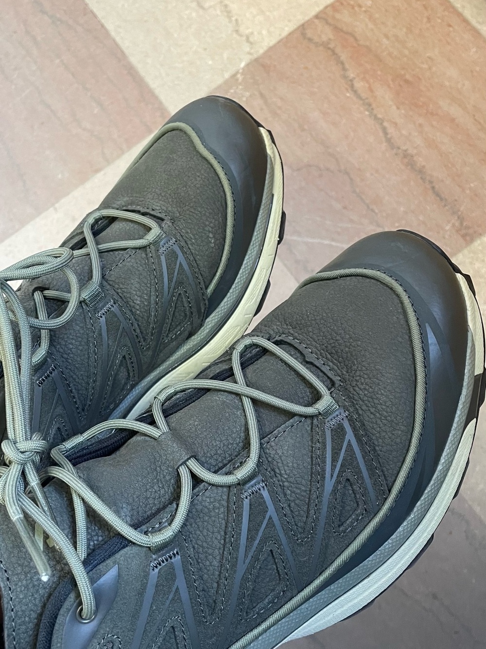 Salomon xt-6 expanse leather peat Men's Trail Sneaker in Olive Green - Picture 7 of 9